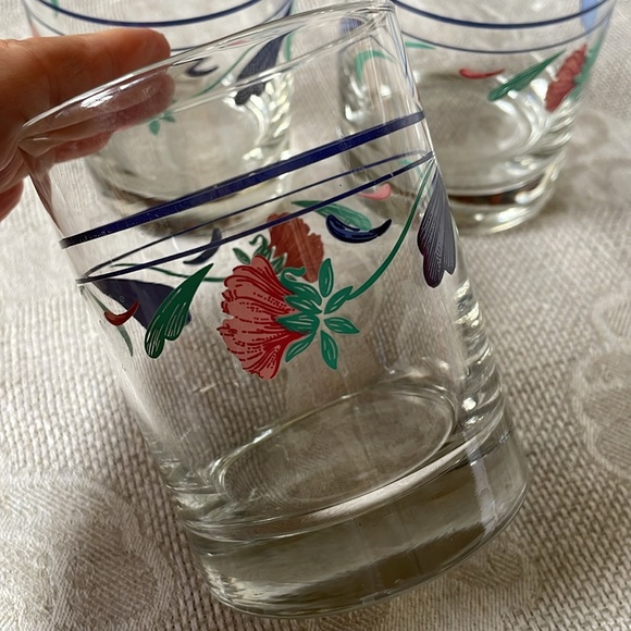 Lenox Poppies On Blue Drinking set of 3 Glasses - Picture 6 of 8